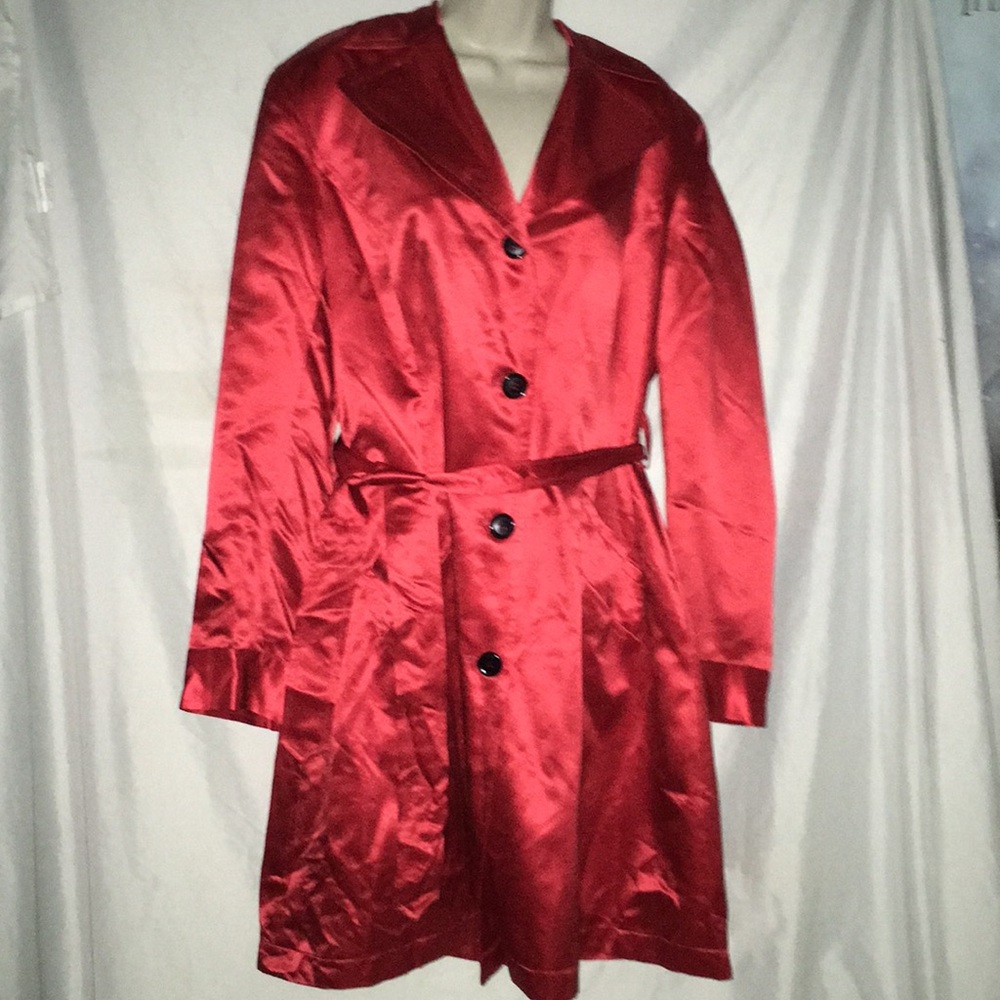Anne Klein Red Silk Dressy Coat